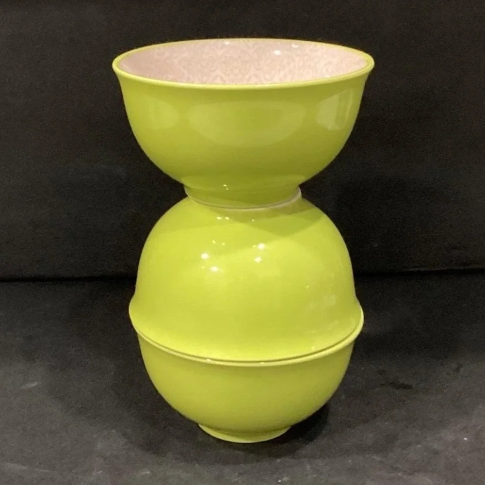 Jameson & Tailor Lime Green Cereal Bowls, Set of 3, Vintage Boutique Kitchenware